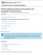 Weekly Updates by Select Demographic and Geographic Characteristics Provisional Death Counts for Coronavirus Disease COVID19 20200826