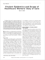 Virulent Epidemics and Scope of Healthcare Workers Duty of Care