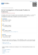 Active investigations of multistate foodborne outbreaks