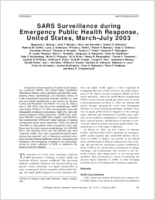 SARS Surveillance during Emergency Public Health Response United States MarchJuly 2003