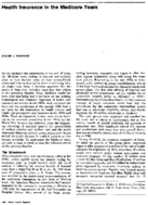 Health Insurance In The Medicare Years