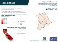 CA Congressional District 17 Heart Disease and Federally Qualified Health Centers Map 119th Congress