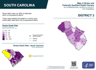 SC Congressional District 03 Stroke and Federally Qualified Health Centers Map 119th Congress