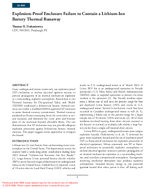 ExplosionProof Enclosure Failure to Contain a LithiumIon Battery Thermal Runaway