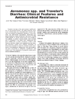 Aeromonas spp and Travelers Diarrhea Clinical Features and Antimicrobial Resistance