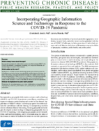 Incorporating Geographic Information Science and Technology in Response to the COVID19 Pandemic