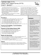 2004 Tajikistan Ages 1315 Global Youth Tobacco Survey GYTS Fact Sheet