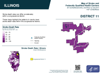 IL Congressional District 11 Stroke and Federally Qualified Health Centers Map 119th Congress