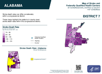 AL Congressional District 07 Stroke and Federally Qualified Health Centers Map 119th Congress