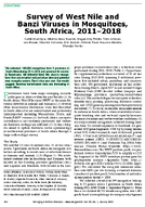 Survey of West Nile and Banzi Viruses in Mosquitoes South Africa 20112018