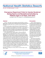 Emergency department visits for injuries sustained during sports and recreational activities by patients aged 524 years 20102016