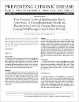 The Vicious Cycle of Inadequate Early Detection A Complementary Study on Barriers to Cervical Cancer Screening Among MiddleAged and Older Women
