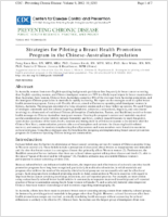 Strategies for Piloting a Breast Health Promotion Program in the ChineseAustralian Population