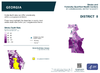 GA Congressional District 08 Stroke and Federally Qualified Health Centers Map 118th Congress