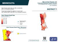 MN Congressional District 07 Heart Disease and Federally Qualified Health Centers Map 119th Congress