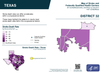 TX Congressional District 32 Stroke and Federally Qualified Health Centers Map 119th Congress