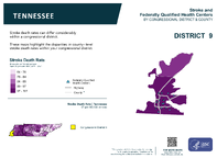 TN Congressional District 09 Stroke and Federally Qualified Health Centers Map 118th Congress