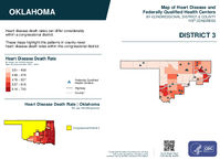 OK Congressional District 03 Heart Disease and Federally Qualified Health Centers Map 119th Congress