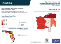 FL Congressional District 11 Heart Disease and Federally Qualified Health Centers Map 119th Congress