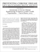 Assessment of Chronic Disease Epidemiology Workforce in State Health Departments  United States 2003