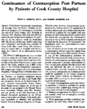 Continuance of contraception post partum by patients of Cook County Hospital