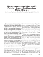 Rodentassociated Bartonella Febrile Illness Southwestern United States