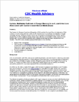 Update Multistate Outbreak of Fungal Meningitis and Joint Infections Associated with Contaminated Steroid Medications October 17 2012 1315 115 PM ET