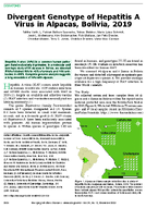 Divergent Genotype of Hepatitis A Virus in Alpacas Bolivia 2019