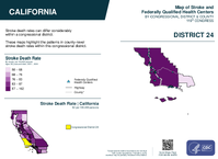 CA Congressional District 24 Stroke and Federally Qualified Health Centers Map 119th Congress