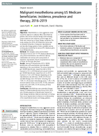 Malignant Mesothelioma Among US Medicare Beneficiaries Incidence Prevalence and Therapy 20162019