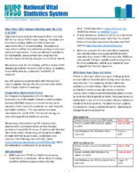 National Vital Statistics System Division of Vital Statistics newsletter May 2020