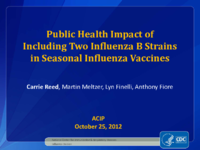 Public health impact of including two influenza B strains in seasonal influenza vaccines
