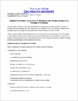 Updated Information About How to Recognize and Handle a Suspicious Package or Envelope Wednesday October 31 2001 2125 EST 925 PM EST