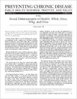 Social Determinants of Health What How Why and Now