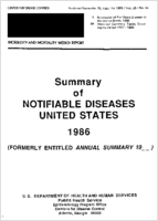 MMWR Morbidity and Mortality Weekly Report Published September 25 1987 for 1986  Vol 35  No 55 Summary of Notifiable Diseases United States 1986