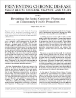 Revisiting the Social Contract Physicians as Community Health Promoters