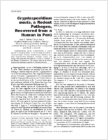 Cryptosporidium muris a Rodent Pathogen Recovered from a Human in Per
