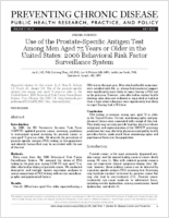 Use of the ProstateSpecific Antigen Test Among Men Aged 75 Years or Older in the United States 2006 Behavioral Risk Factor Surveillance System