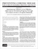 Spontaneous Diffusion of an Effective Skin Cancer Prevention Program Through WebBased Access to Program Materials