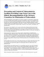 Prevention and Control of Tuberculosis in Facilities Providing LongTerm Care to the Elderly