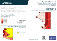 AZ Congressional District 01 Heart Disease and Federally Qualified Health Centers Map 119th Congress