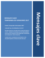 Mensajes clave temporada de huracanes del 2017