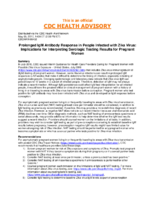 Prolonged IgM Antibody Response in People Infected with Zika Virus Implications for Interpreting Serologic Testing Results for Pregnant Women May 05 2017 1400 ET 200 PM ET