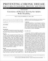 Correlates of Physical Activity for Adults With Disability