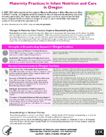 Maternity Practices in Infant Nutrition and Care mPINC in Oregon 2010