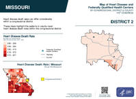 MO Congressional District 02 Heart Disease and Federally Qualified Health Centers Map 119th Congress