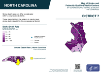 NC Congressional District 07 Stroke and Federally Qualified Health Centers Map 119th Congress