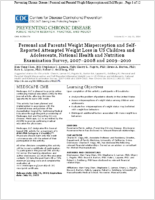 Personal and Parental Weight Misperception and SelfReported Attempted Weight Loss in US Children and Adolescents National Health and Nutrition Examination Survey 20072008 and 20092010