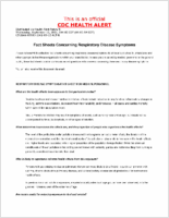 Fact Sheets Concerning Respiratory Disease Symptoms Wednesday September 12 2001 0405 EDT 0405 AM EDT