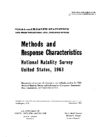 Methods and Response Characteristics National Natality Survey United States 1963